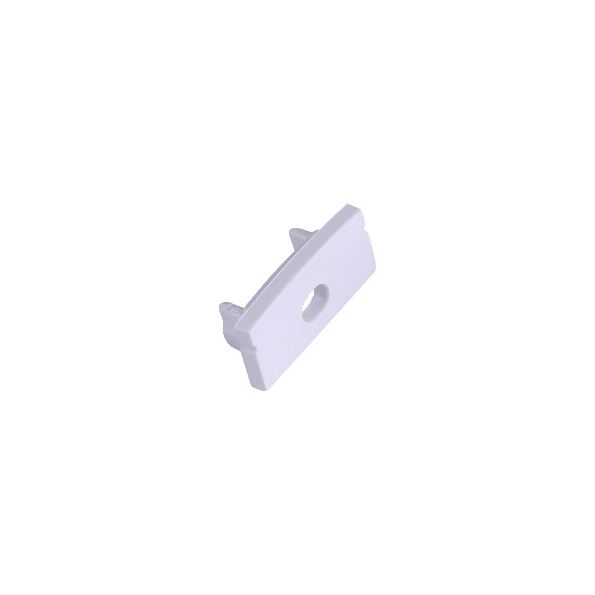 M7384  Tiras 17 x 8.5mm White Profile End Cap With Hole (1pc) for M7381